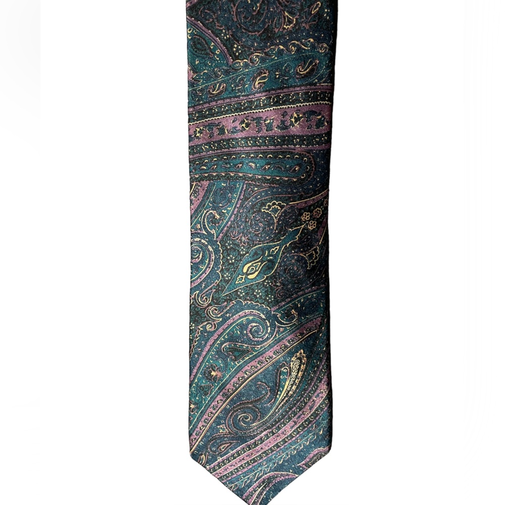 BURMA BIBAS Teal/Purple Men's Tie